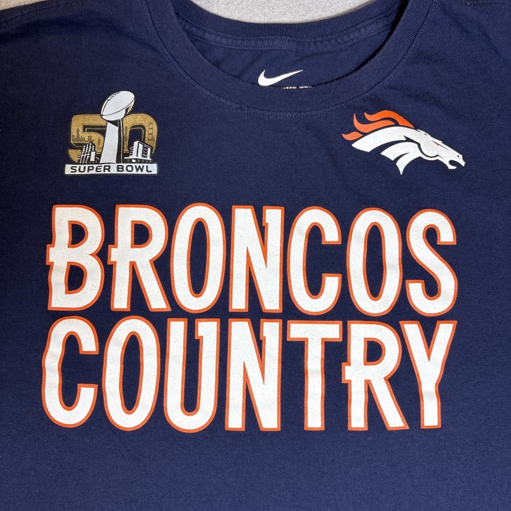 Nike Denver Broncos Country NFL Super Bowl 50 T Shirt XXL - Runs Small See Pics